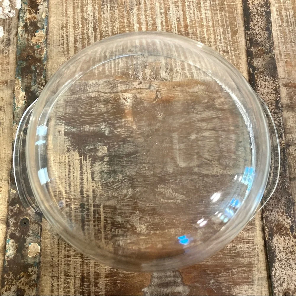 PYREX Round Casserole Baking Dish 024 B-2 2 Quart QT Clear Glass Bowl Ovenware